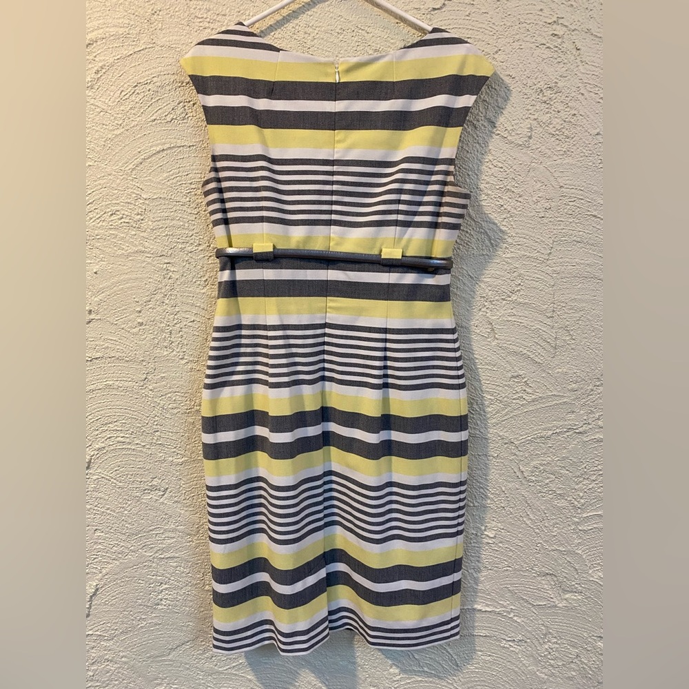 Calvin Klein size 10- yellow, grey and white striped dress - Picture 4 of 5